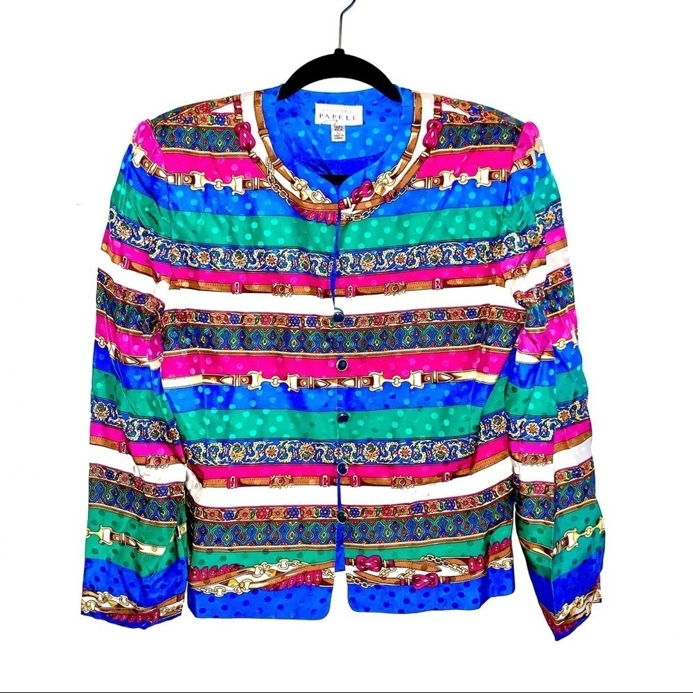 Adrianna Papell Multicolor Striped Blazer